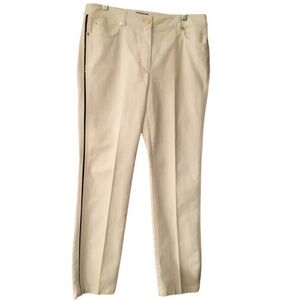 Escada White Jeans With Black Piping.